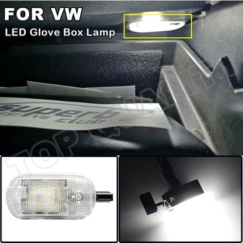 12V LED Glove Box Lamp Light For Skoda Octivia Fabia Superb Yeti For Volkwagen VW Touareg Bettle Bora Golf Variant Caddy Touran