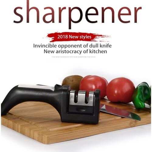 Dengs Knife Sharpener Professional 3 Stages Kitchen Knife Grinder Non-Slip Silicone Rubber