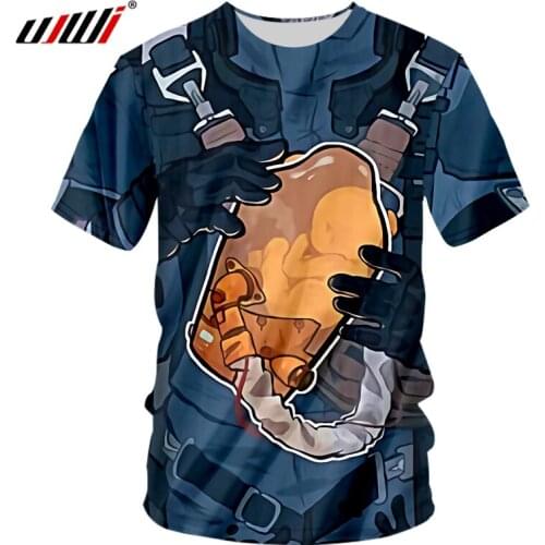 UJWI Mens 3D Print Death Stranding T Shirt Women/Men Clothes Casual Short Sleeve o Neck BB Pod Tees Unique T-Shirt Hip Hop