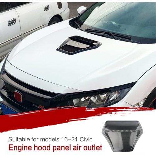 Carbon grain Universal Car Bonnet Hood Scoop Air Flow Intake Vent ABS plastic easy install Cover Decorative approx