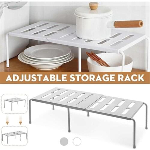 Retractable Kitchen Storage Rack Shelf Space Saving for Home Bathroom Cabinets Storage Organizer Adjustable Shelf Holders
