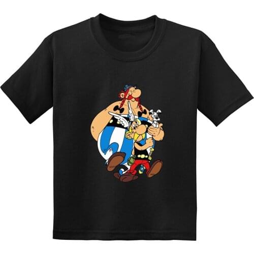The Adventures of Asterix And Obelix Cartoon Print Funny Kids T shirt Summer Children Clothes Cotton Baby Boys Girls T-Shirts