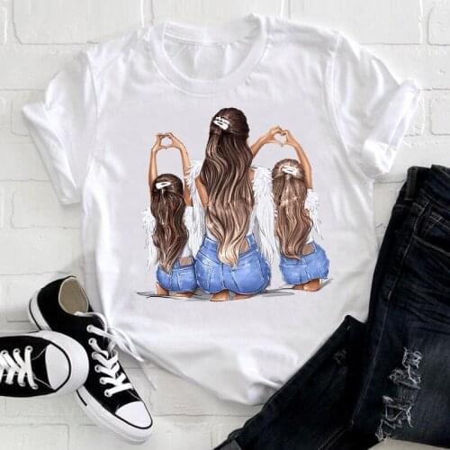 Women Cartoon Printing Clothing Girl Daughter 90s Mom Mama Mother Clothes Ladies Graphic Print Tee Top Tshirt Female T-shirt