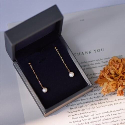 Lily Jewelry 925 Sterling Silver Drop Earrings Natural Freshwater Pearl Long Earrings Genuine Pearl Jewelry for Women Nice Gift