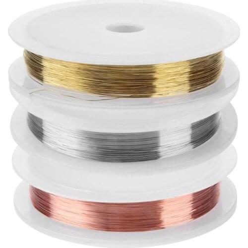 1roll Gold Silver Rose Gold DIY Nail Art Long Copper Wires Manicure Decor