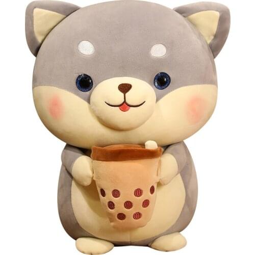 20/35/45CM Cartoon Lovely Plush Dog Milk tea Toy Stuffed Cotton Shiba inu Animals Doll Baby Accompany Sleeping Toy Kawaii Gift