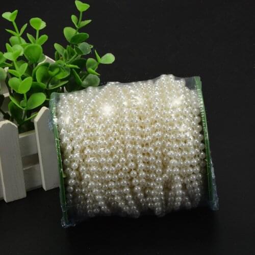 5m of 4mm Bead Pearl String Ivory And White For Craft , Wedding Decoration Party Supplies Bride Bouquet Accessories
