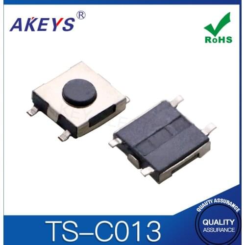 50PCS TS-C013 4.5*4.5 Ultra thin square waterproof tact switch 4 pin SMD/SMT membrane switch