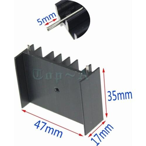 Gdstime 50pcs 35x47x17mm Aluminum Heatsink Cooling Fans Extrusion Radiator Heat Sink with Pins for Motherboard MOS Tube