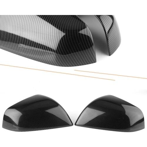 Car Door Rear View Mirror Cover Protector Trim Decoration for Tesla Model X 2016 2017 2018 Carbon Fiber Style ABS Plastic