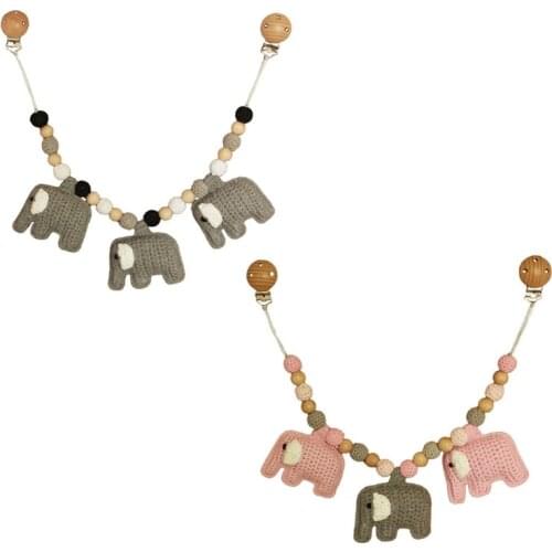 Pacifier Chain Rattle Pram Clip Baby Stroller Pendant Teether Crochet Beads Elephant Infants Nursing Chewing Toys Shower