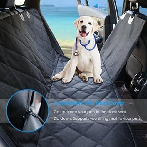 Dog Car Seat Cover Rear Back Mat Mesh Waterproof Pet Carrier Hammock Cushion Protector With Zipper And Pocket For Travel Dropshi