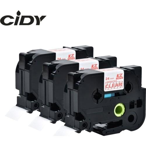 Cidy 3PCS wholesale red on clear tze152 tze 152 tz152 tz 152 tze-152 laminated label cassete for brother with factory price