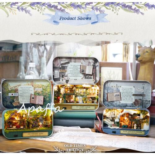 Box Theatre Diy Wooden House for Dolls Miniature Home 13 Styles Nostalgic Theme Doll House Furniture Accessories Toys for Kids