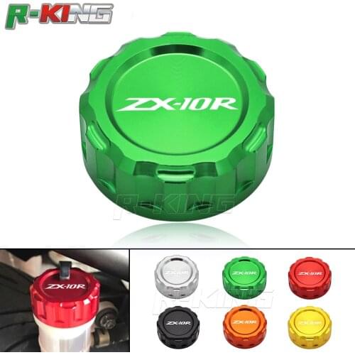 For KAWASAKI NINJA ZX-10R ZX10R ZX 10R 2009-2014 2010 2011 Motorcycle Accessories CNC Rear Brake Reservoir Cover Caps LOGO Z650