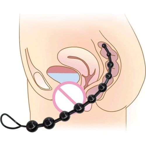 Erotic Super Long Color Silicone Crystal Pull Beads G-Spot Anal Plug Adult Sex Toys For Women Masturbators No Vibration Sex Shop