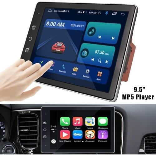 Built-in GPS Navigation 12V Auto Accessories Android 9.0 Automatic Rotating 9.5" HD 1080P 1+16G Car MP5 Player IPS Touch Screen
