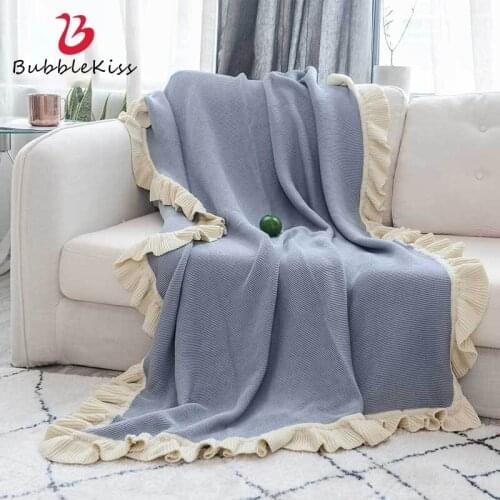 Bubble Kiss Ruffled Cotton Blankets For Beds Blanket Sofa Knitted Cover Blanket Air-Conditioning Blanket Office Siesta Blanket