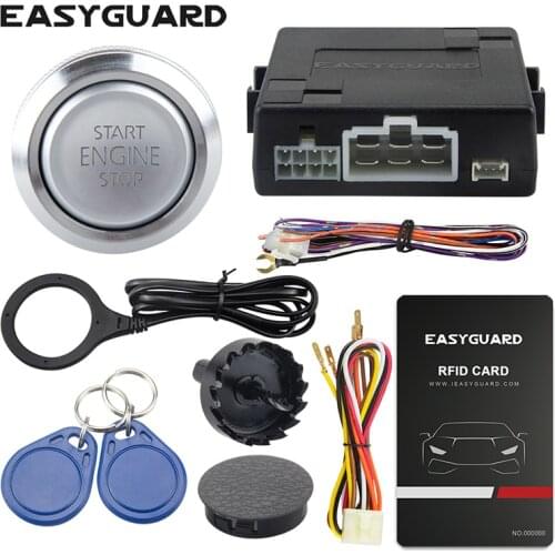 Quality RFID car alarm kit with Transponder immobilizer push start button remote engine start optional for automatic car only