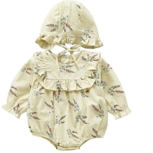 2020 Newborn Baby Girl Romper Long Sleeve Cotton Kids Toddler Jumpsuit Baby Girls Clothing Infant Baby Girls Floral Rompers