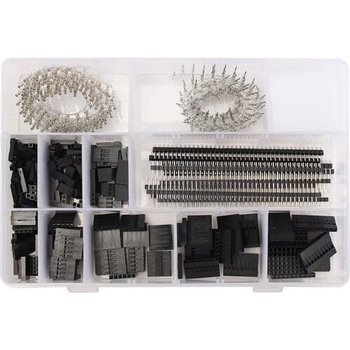 525pcs/set Set Dupont Wire Jumper Pin Header Connector Housing Kit Male Crimp Pins+Female Pin Connector Terminal Pitch With Box