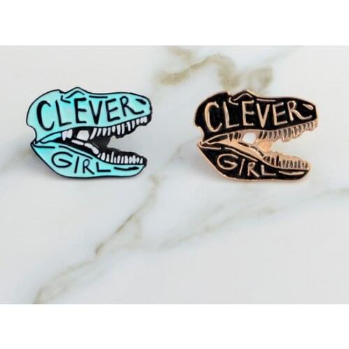 Cute Cartoon Dinosaur Crocodile Jurassic Park Clever Girl Brooch Denim Coat Pin