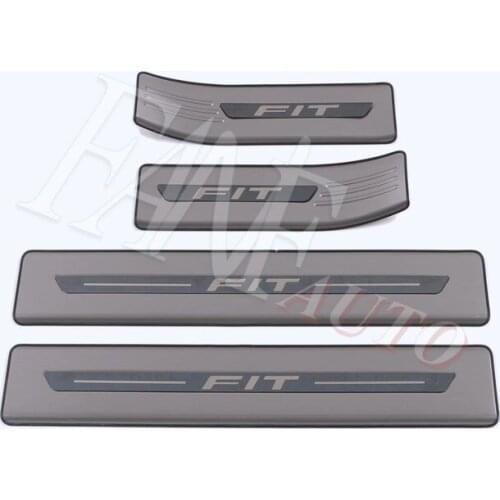 Stainless Steel Inner Outer Door Sill Scuff Plate Guard Sills Protector Trim For Honda FIT 2020 2021 GR GS