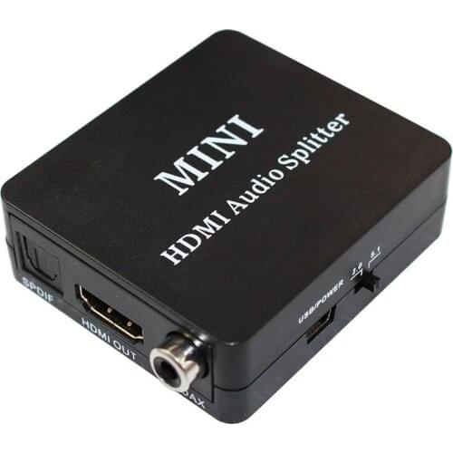 New HDMI To HDMI SPDIF COAXIAL EARPHONE 2CH/5.1CH Audio Extractor Converter Audio Splitter with Usb Cable