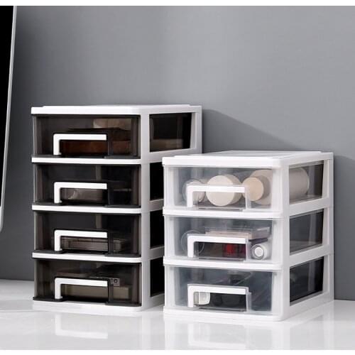 New Transparent Drawer Type Desk Storage Box Plastic Multi-layers Document Sundries Holder Cosmetic Cabinet Storage Organizer