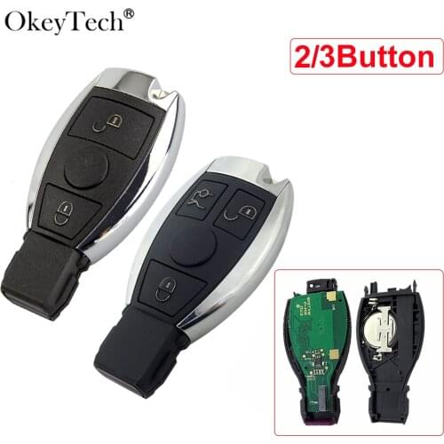 OkeyTech For Mercedes Benz Key 433MHz 2/3 Button Remote Control Car Smart Key Replacement For Mercedes Benz Year 2000+ NEC&BGA