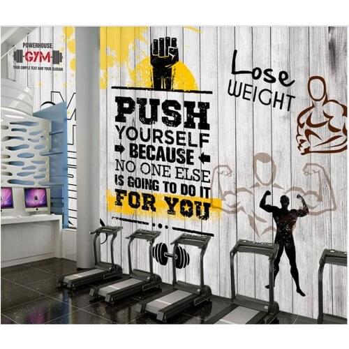 Custom photo wallpaper 3d mural wallpaper for walls 3 d Retro gym wooden fitness club image wall background wall papers decor
