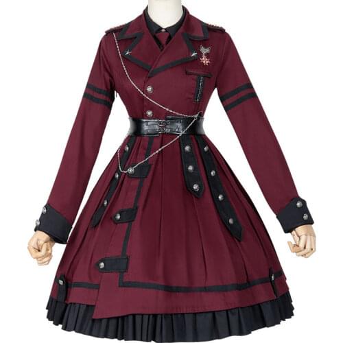 The Last Battle ~ Gothic Long Sleeve Lolita Dress Military Uniform