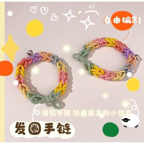100PCS Candy Color Hair bands Small Elastic Rubber Band Nylon Thickened Double Use Hair Rope Bracelet Ponytail Hair Accessories