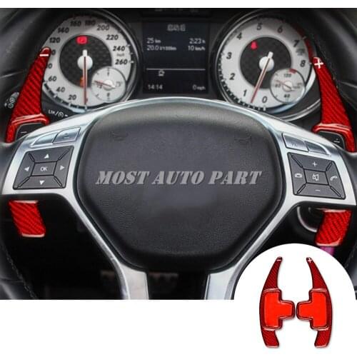 Carbon Fiber Steering Wheel Paddle Shifter For Benz A B C E CLA GLA CLS GLK SLK M GL Class W176 W246 W204 W212 C117 Red/Black
