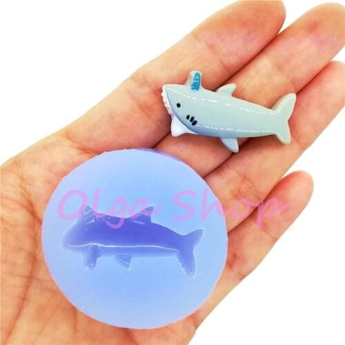 DYL759 Whale Silicone Mold Fondant Cake Decoration Candy Chocolate Resin Art Clay Soap Pendant Necklace Earrings 35.0mm x 16.7mm