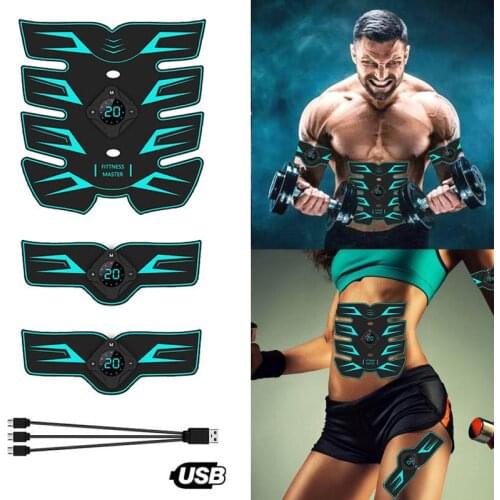 Abdominal Muscle Stimulator Toner Rechargeable Smart Abs Fitness Gear USB Charged Electrostimulation Exercise Home Gym Equipment