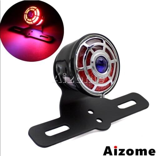 Motorcycle LED Taillight Brake Stop Light License Plate Rear Lamp For Harley Bobber Cafe Racer Cruiser Scrambler Custom