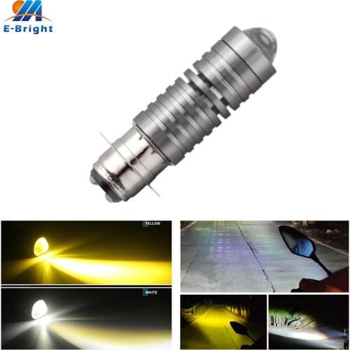 1pcs 12V 24V P15D CSP Led 20W Hi/Low Bulbs 1100Lm Motorcycles Electric Cars Fog Light Headlight Warning Light White & Yellow