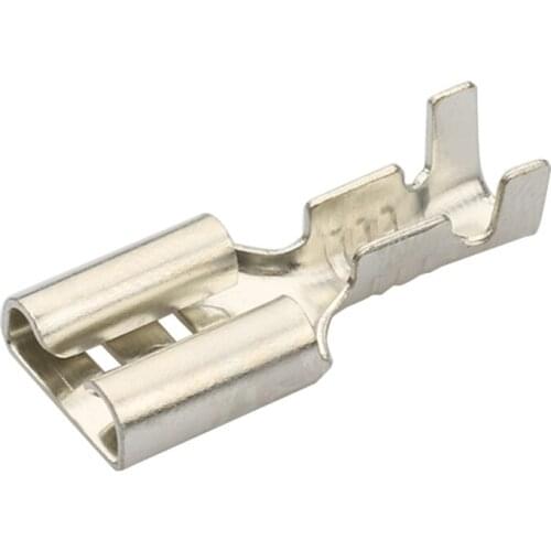 100sets 6.3 Plug spring terminal guard plug switch wire cold press terminal wire copper connector