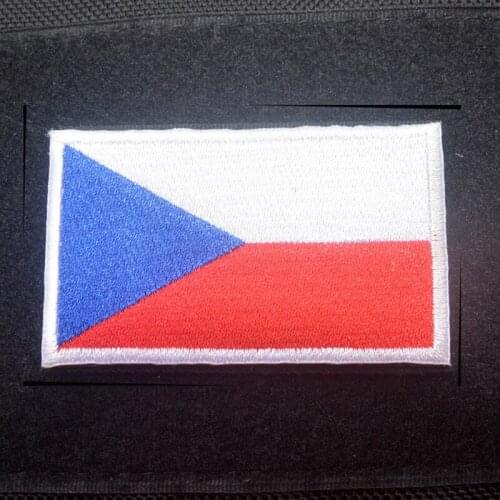100% Full Embroidery Flag Patch European Czech Flag Patch Backpack Bag Jacket Armband Badge