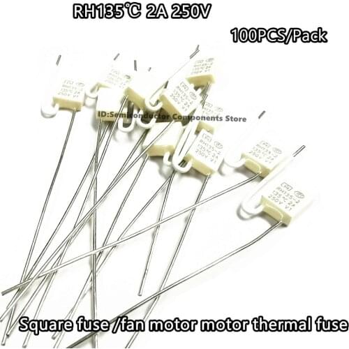 100PCS/Pack Square fuse RH135degree 2A 250V 135℃ fan motor motor thermal fuse