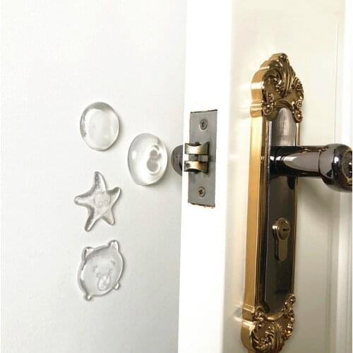 2Pcs/lot Wall Transparent Door Fenders Golf Football Rubber Fender Handle Door Lock Protective Pad Protection Home Wall Sticker