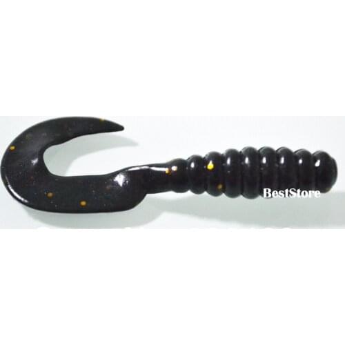 200PCS Black Soft Lure Fishing Bait Capuchin maggots Grub worm Silicone 6cm 4cm