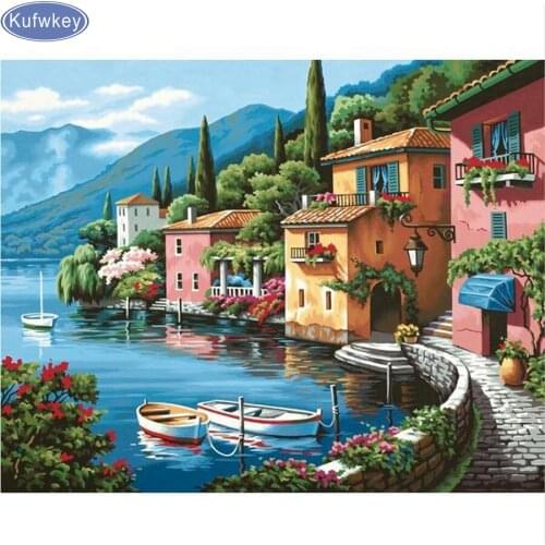 5D DIY Diamond Embroidery lakeside house Home decoration,Full,Diamond Painting Cross Stitch Needlework,Diamond mosaic decorative