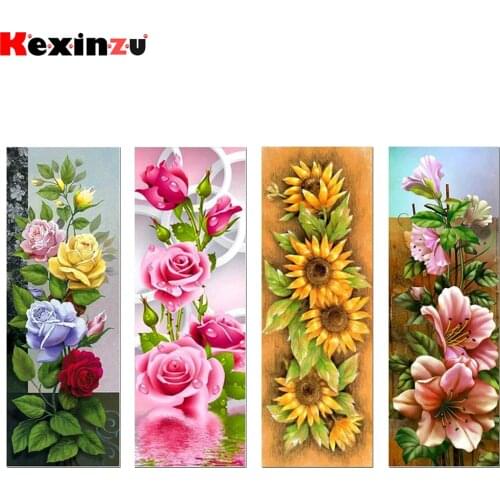 KEXINZU Diamond Painting Cross Stitch "Rose Sunflower Flower" Full Square Round Diy 5d Diamond Embroidery Picture Rhinestone Art