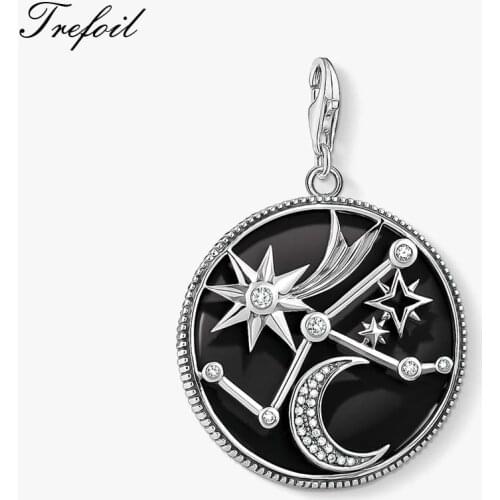 Astro Disc Charms Pendant,Fashion Jewelry 925 Sterling Silver Gift For Women Men Boy Girls Fit Bracelet Necklace Bag 2019 New