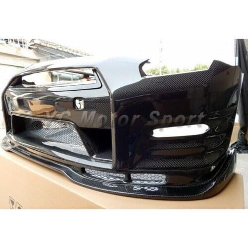 Car Accessories Carbon Fiber AS Style Front Lip Fit For 2011-2013 R35 GTR GTR35 GT-R Front Lip with Undertray