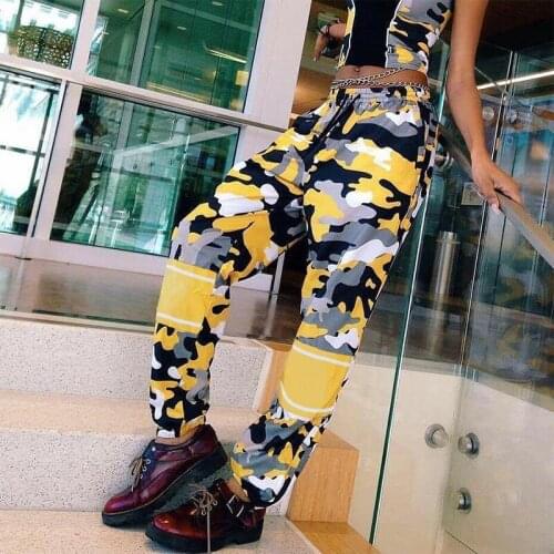 Hip Hop Pants Stage Clothes For Singers Camouflage Tooling Trousers Women Nightclub Dj Ds Show Street Dance Clothing PY126