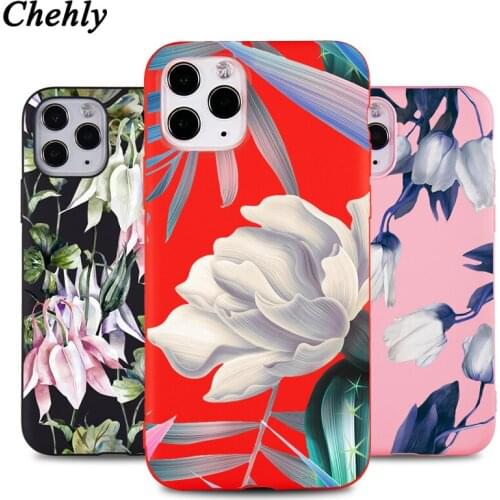 Flowers Phone Case for iPhone 6s 7 8 11 12 Mini Plus Pro X XS MAX XR SE Fashion Cases Soft Silicone Fitted Back Accessorie Cover