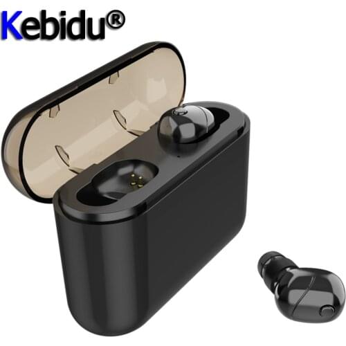 Kebidu TWS Wireless Earbuds Stereo Bluetooth5.0 Earphone Mini Waterproof Handsfree with Mic Charging Box Gaming Headset Earphone